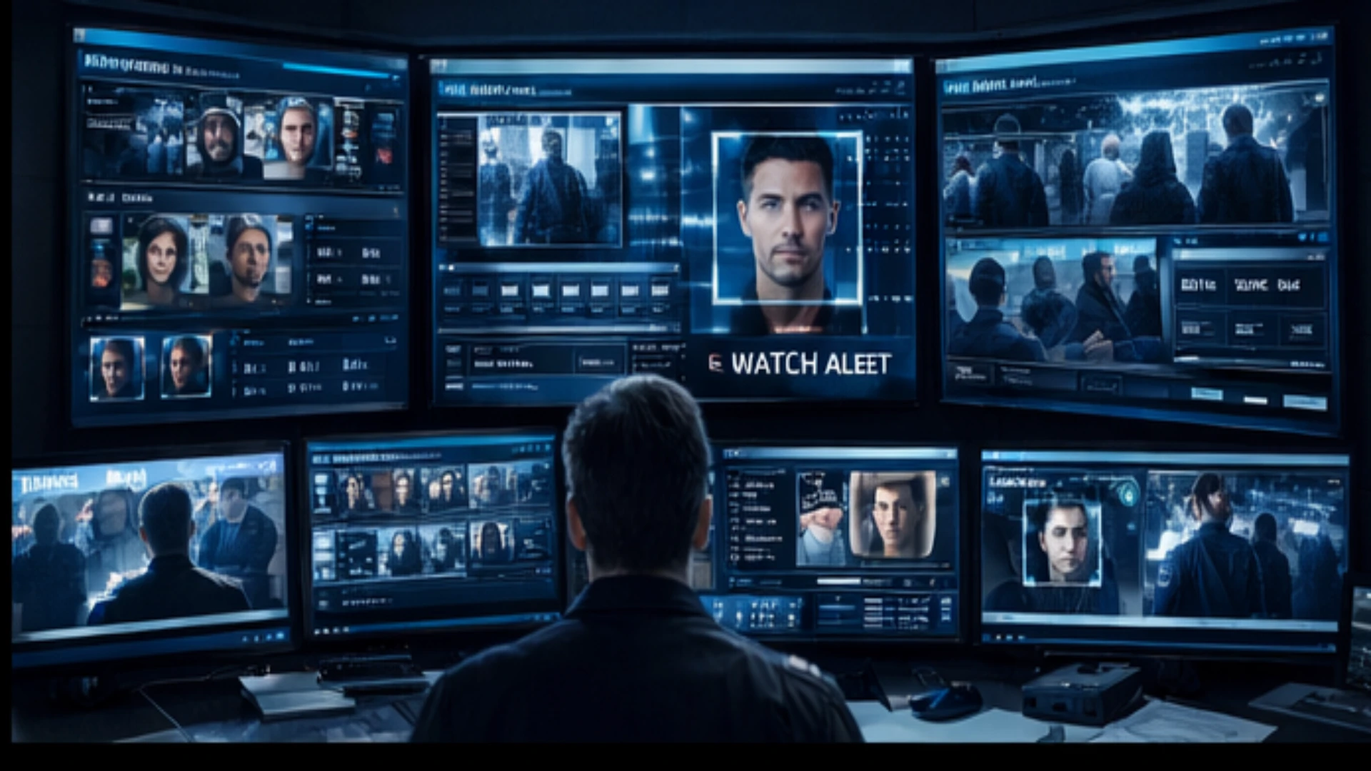 AI face recognition control room scenario